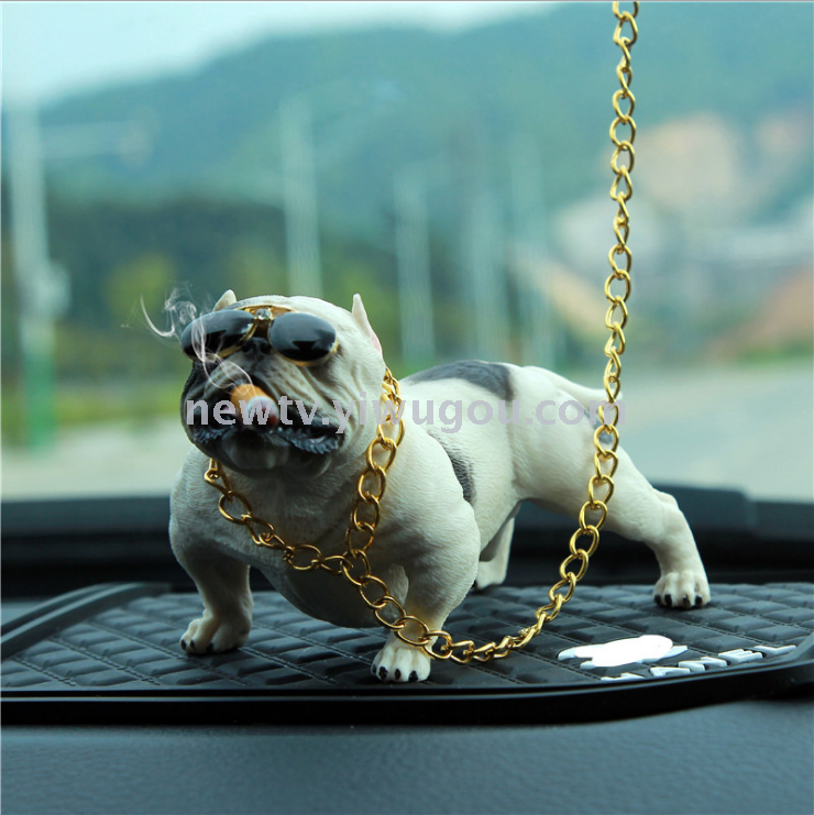 Social dog bully dog dog car decoration car personality trend shake head doll fashion cool simulation