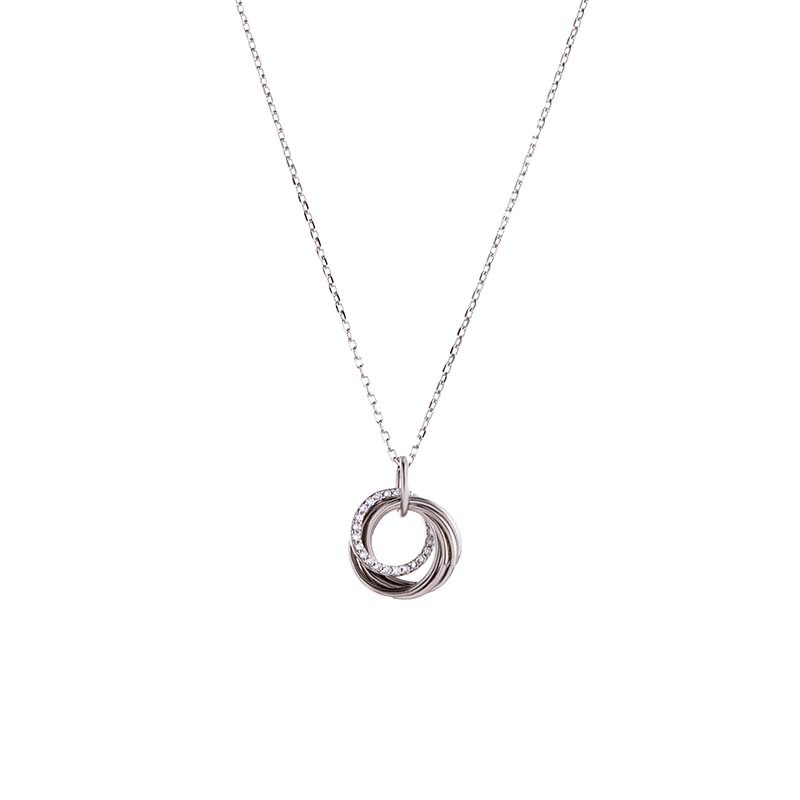 SOURCE Factory Exclusive for Cross-Border S925 Sterling Silver Hand-Made Circle Ring Buckle Pendant Grandmother Mother Daughter Necklace