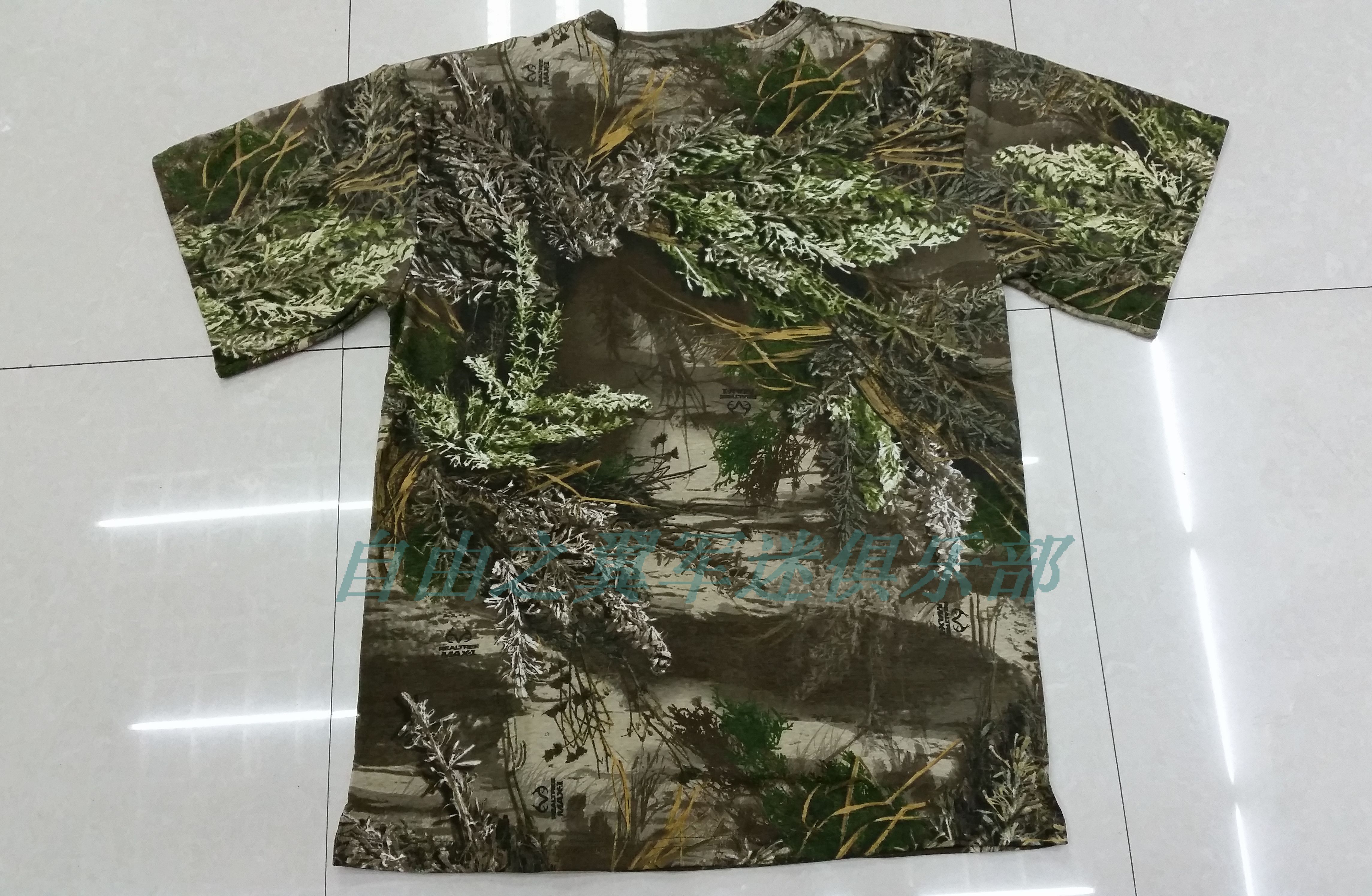 Bionic camouflage t-shirt Camo hunting clothing outdoors summer camouflage t-bird suit with short sleeves cotton vest