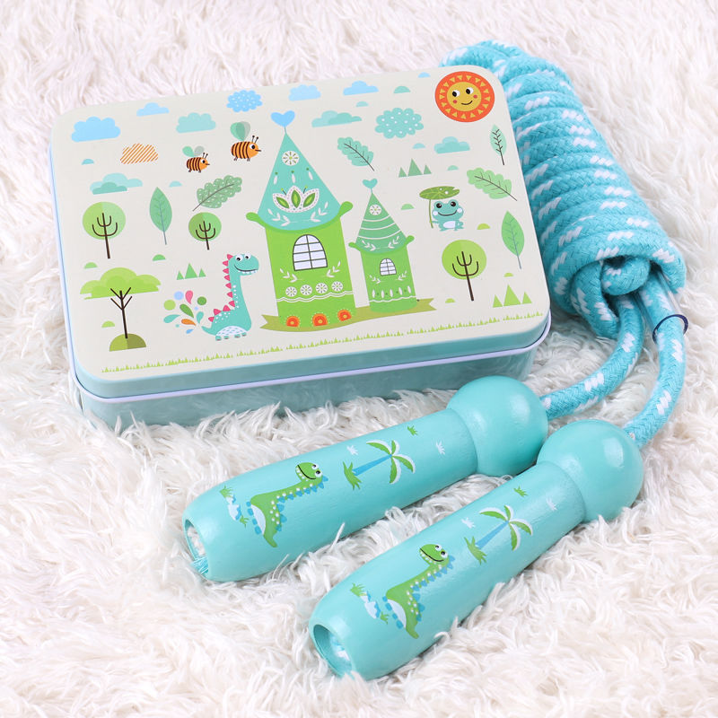 Rope Skipping Children&#039;s Wooden Elementary School Sports Beginners Girl&#039;s and Boy&#039;s Children&#039;s Jumping Rope Kindergarten Adjustable Toys