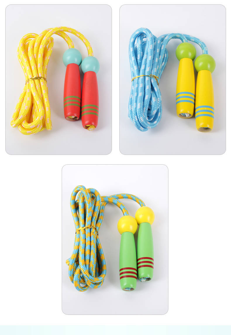 Rope Skipping Children's Wooden Elementary School Sports Beginners Girl's and Boy's Children's Jumping Rope Kindergarten Adjustable Toys