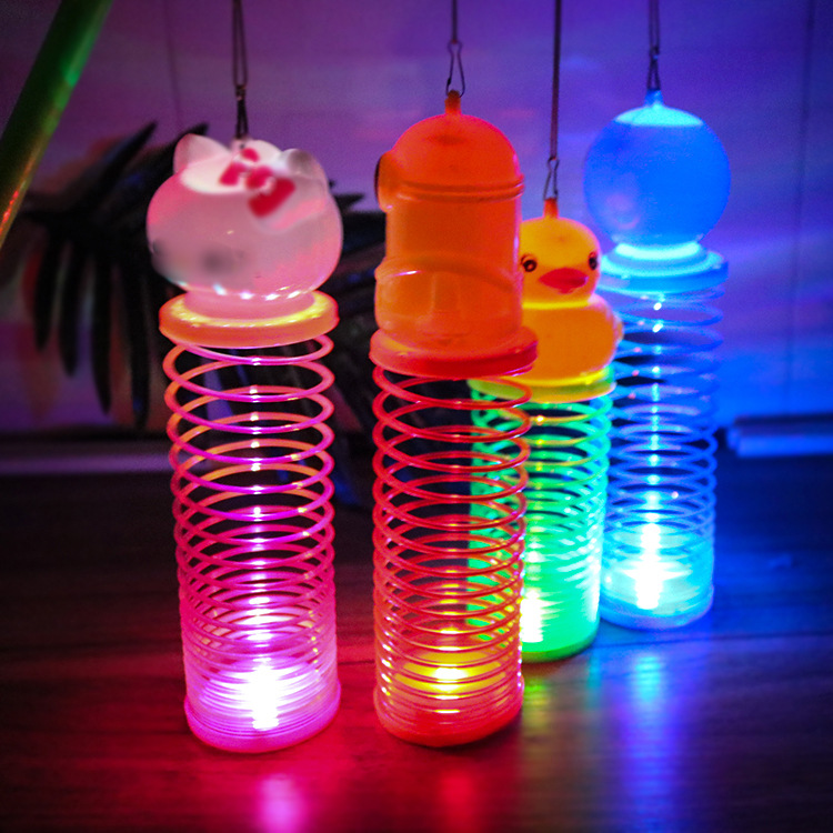 Day luminescent toy cartoon hand held at rainbow Circle opening small gifts to push gifts night market treasures