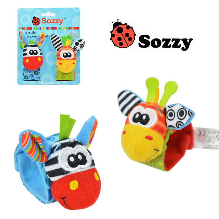 Factory Direct Sales American Sozzy Baby Watch with Wrist Rattle Wrist Strap Plush Toys Wholesale