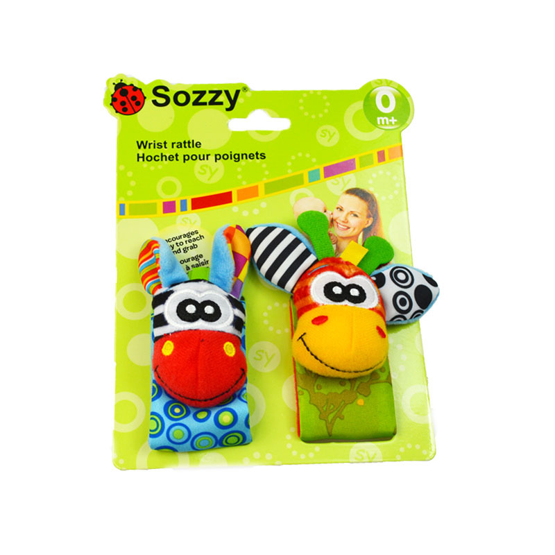 Factory Direct Sales American Sozzy Baby Watch with Wrist Rattle Wrist Strap Plush Toys Wholesale