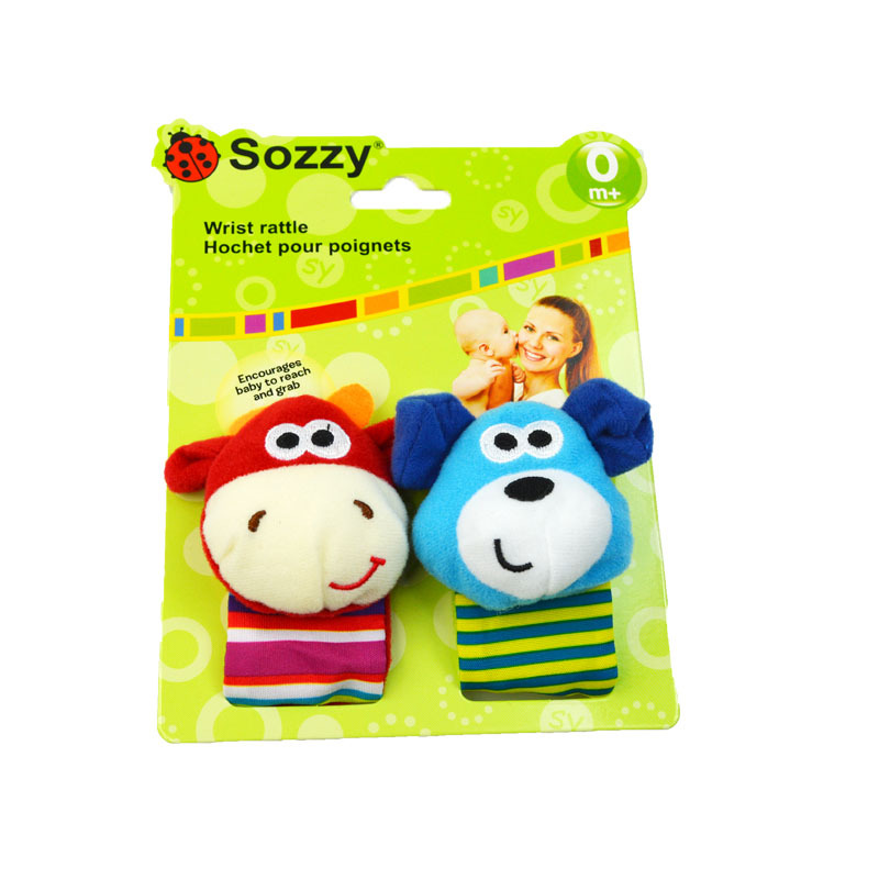 Factory Direct Sales American Sozzy Baby Watch with Wrist Rattle Wrist Strap Plush Toys Wholesale