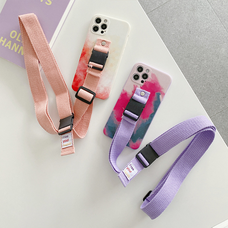 iPhone 12 Crossbody Strap Phone Case Wrist Strap Protective Cover Wrist Strap Case for Apple 11 Phone Case