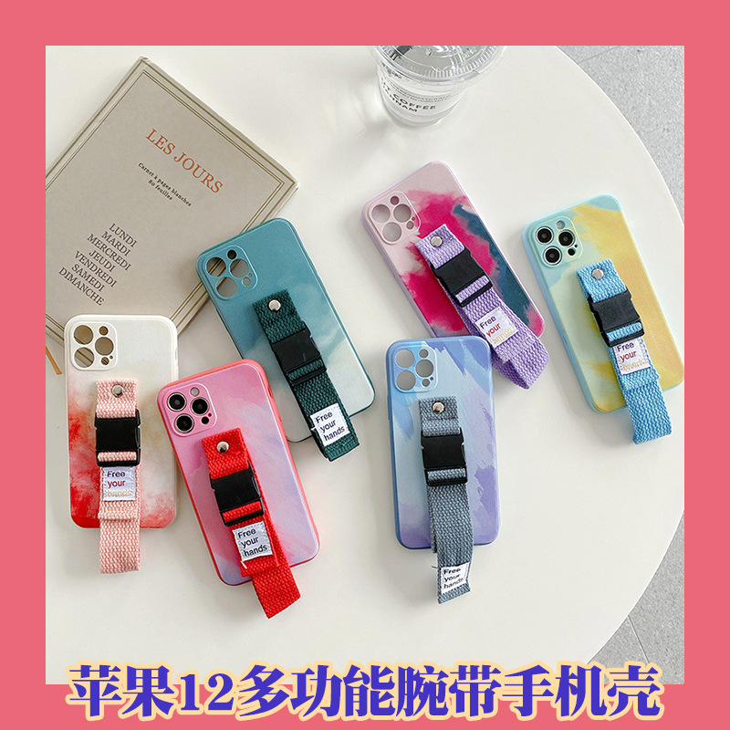 iPhone 12 Crossbody Strap Phone Case Wrist Strap Protective Cover Wrist Strap Case for Apple 11 Phone Case