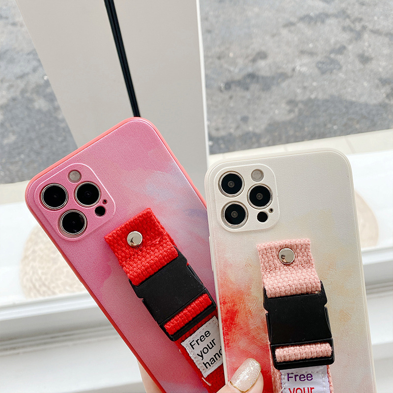 iPhone 12 Crossbody Strap Phone Case Wrist Strap Protective Cover Wrist Strap Case for Apple 11 Phone Case