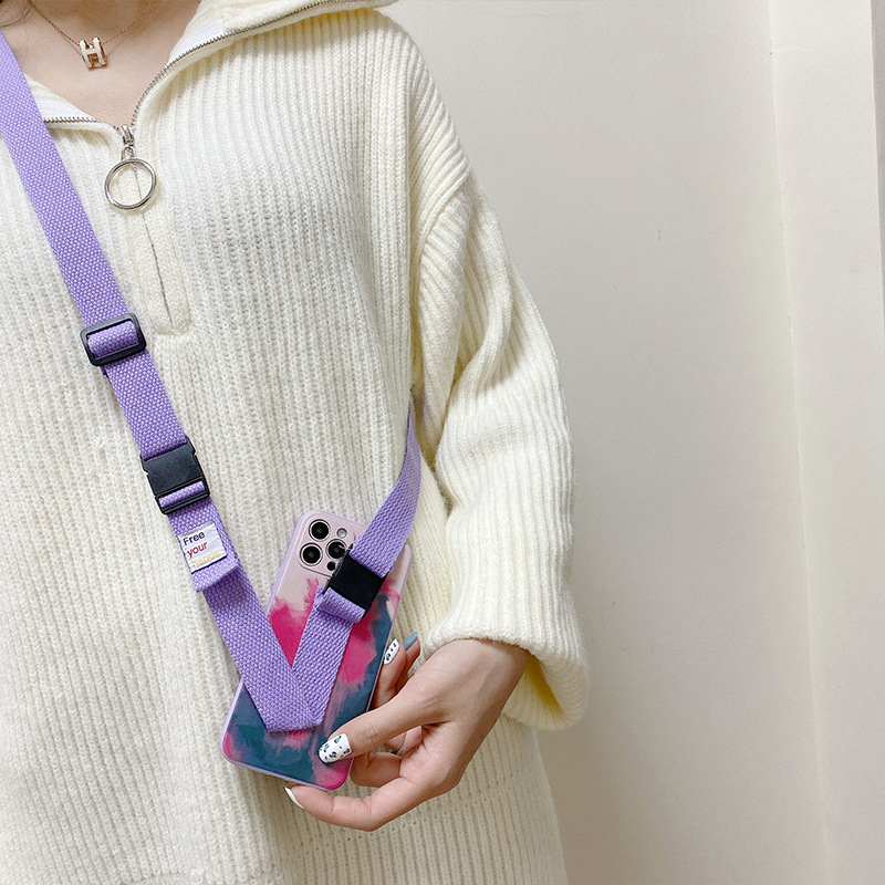 iPhone 12 Crossbody Strap Phone Case Wrist Strap Protective Cover Wrist Strap Case for Apple 11 Phone Case
