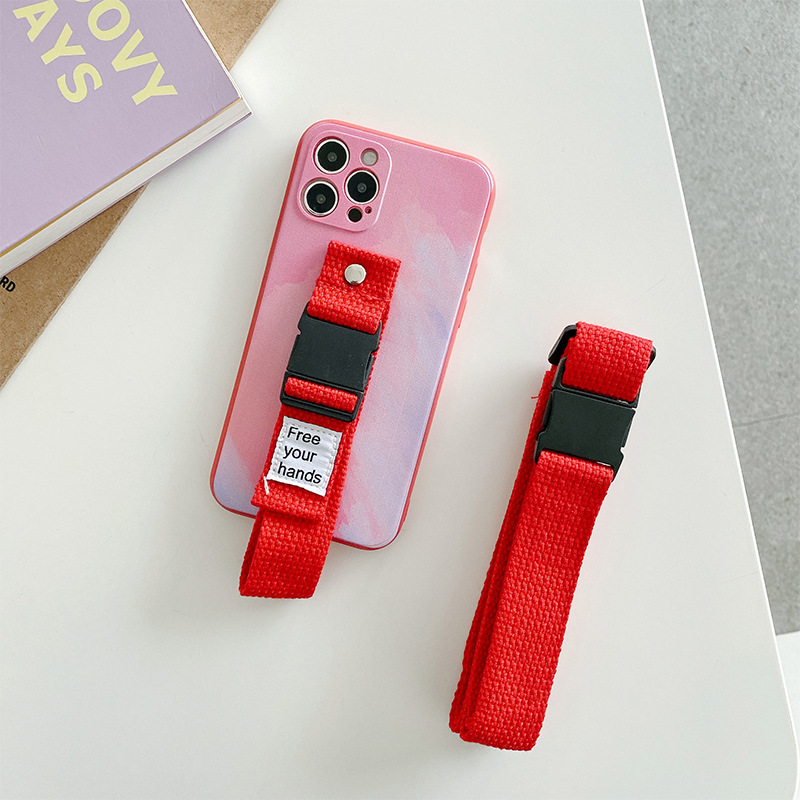 iPhone 12 Crossbody Strap Phone Case Wrist Strap Protective Cover Wrist Strap Case for Apple 11 Phone Case