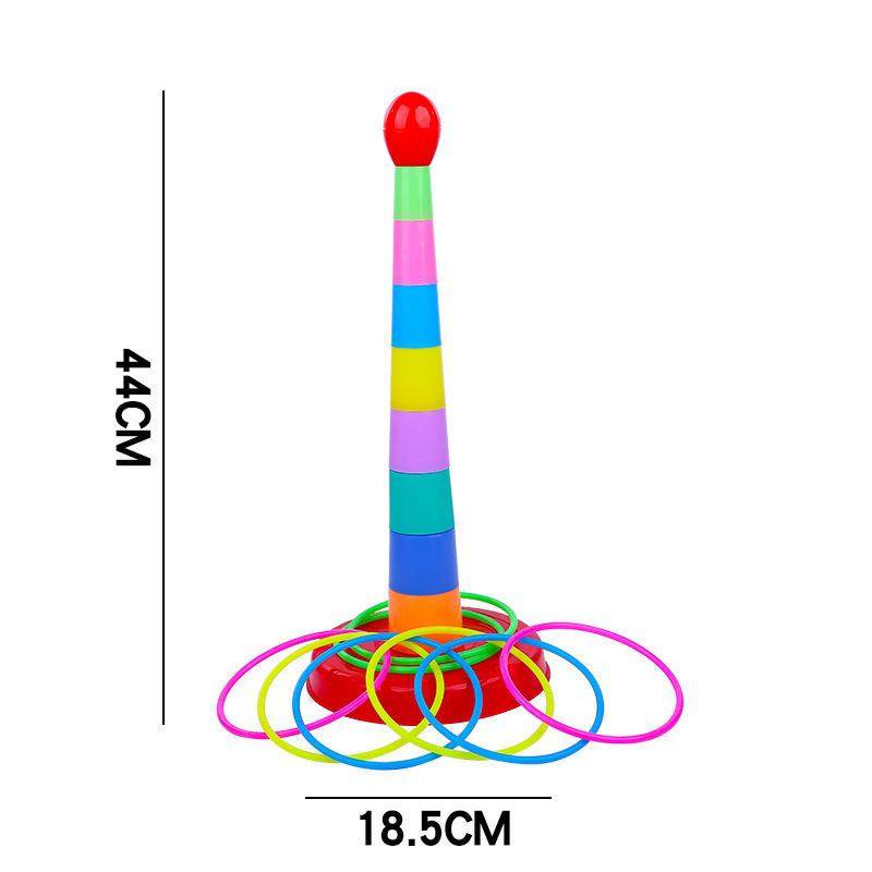 Stall Rainbow Jenga Ring Throwing Toy Large Parent-Child Throwing Throw the Circle Children&#039;s Traditional Toys Factory Direct Sales