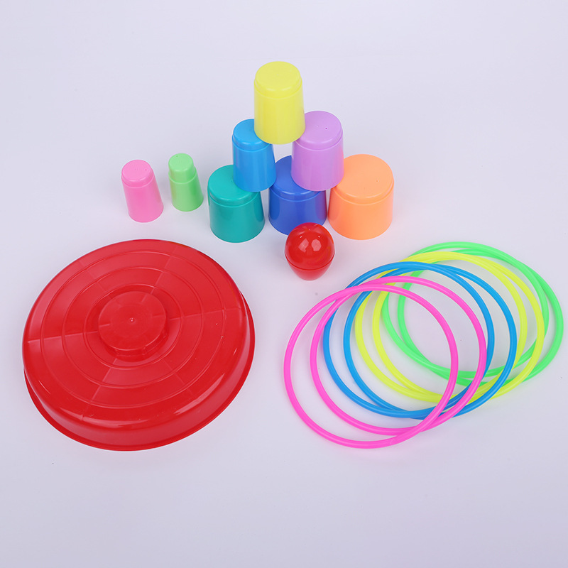 Stall Rainbow Jenga Ring Throwing Toy Large Parent-Child Throwing Throw the Circle Children&#039;s Traditional Toys Factory Direct Sales