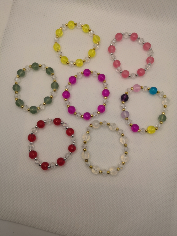 Hot Selling Colorful Female Crystal Beads Transparent Beads Bracelet Wrist Ring Yiwu Rena Ornament Factory Direct Sales