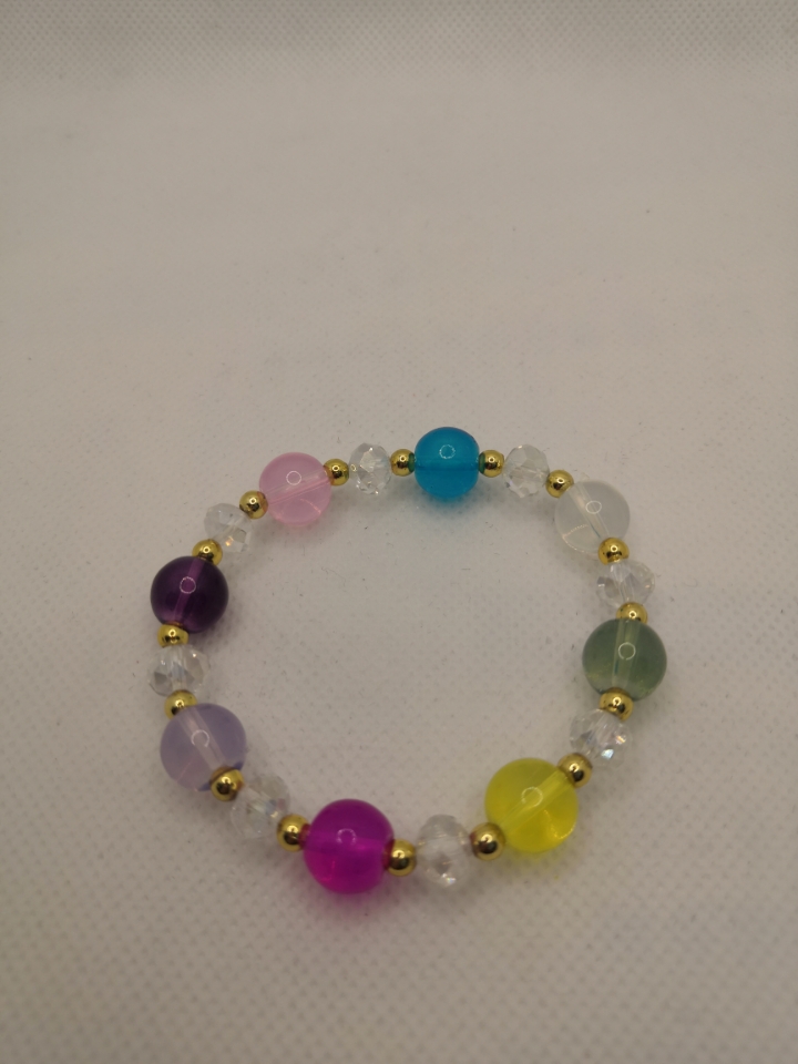 Hot Selling Colorful Female Crystal Beads Transparent Beads Bracelet Wrist Ring Yiwu Rena Ornament Factory Direct Sales