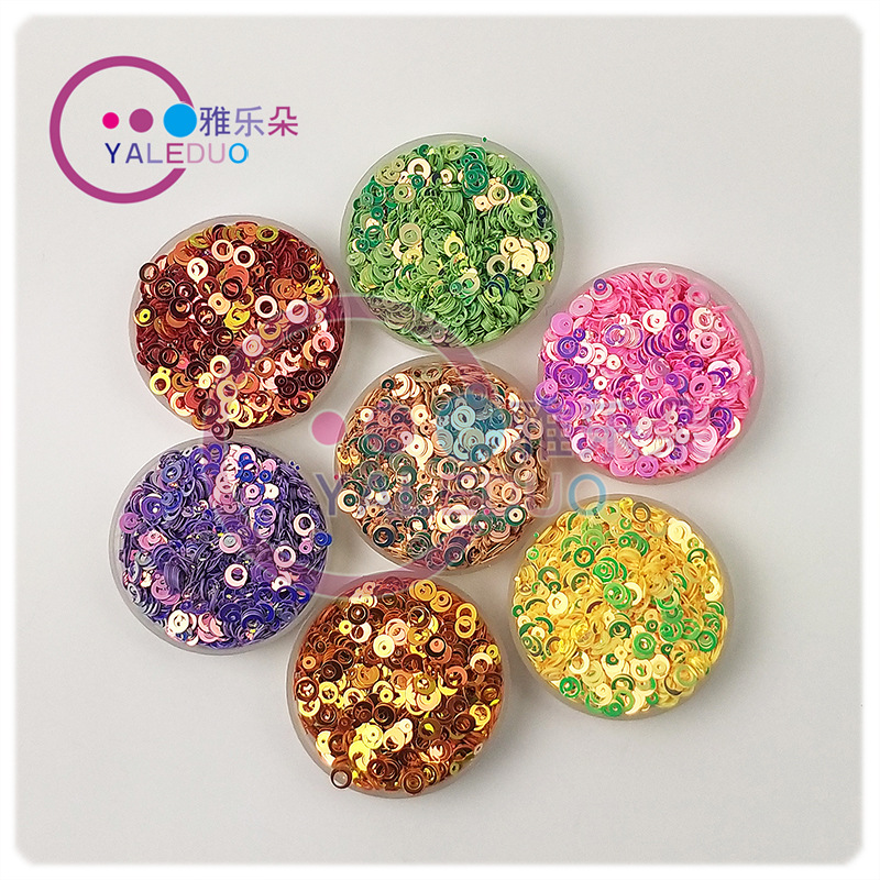 Golden Light 5mm double Circle PVC Paillette Cross-Border E-Commerce Crystal Mud Filling