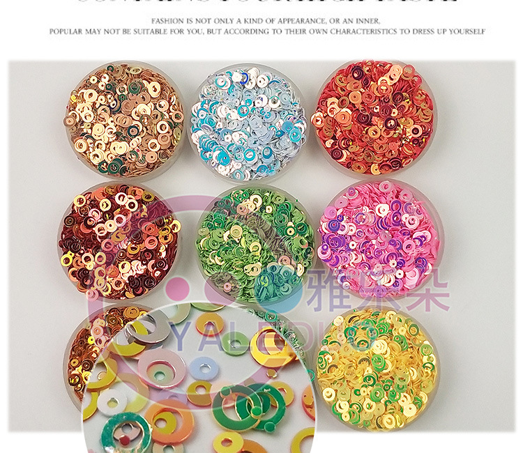 Golden Light 5mm double Circle PVC Paillette Cross-Border E-Commerce Crystal Mud Filling