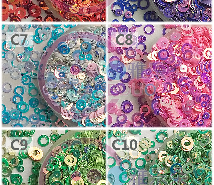Golden Light 5mm double Circle PVC Paillette Cross-Border E-Commerce Crystal Mud Filling