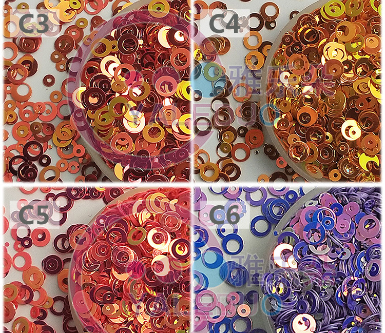 Golden Light 5mm double Circle PVC Paillette Cross-Border E-Commerce Crystal Mud Filling