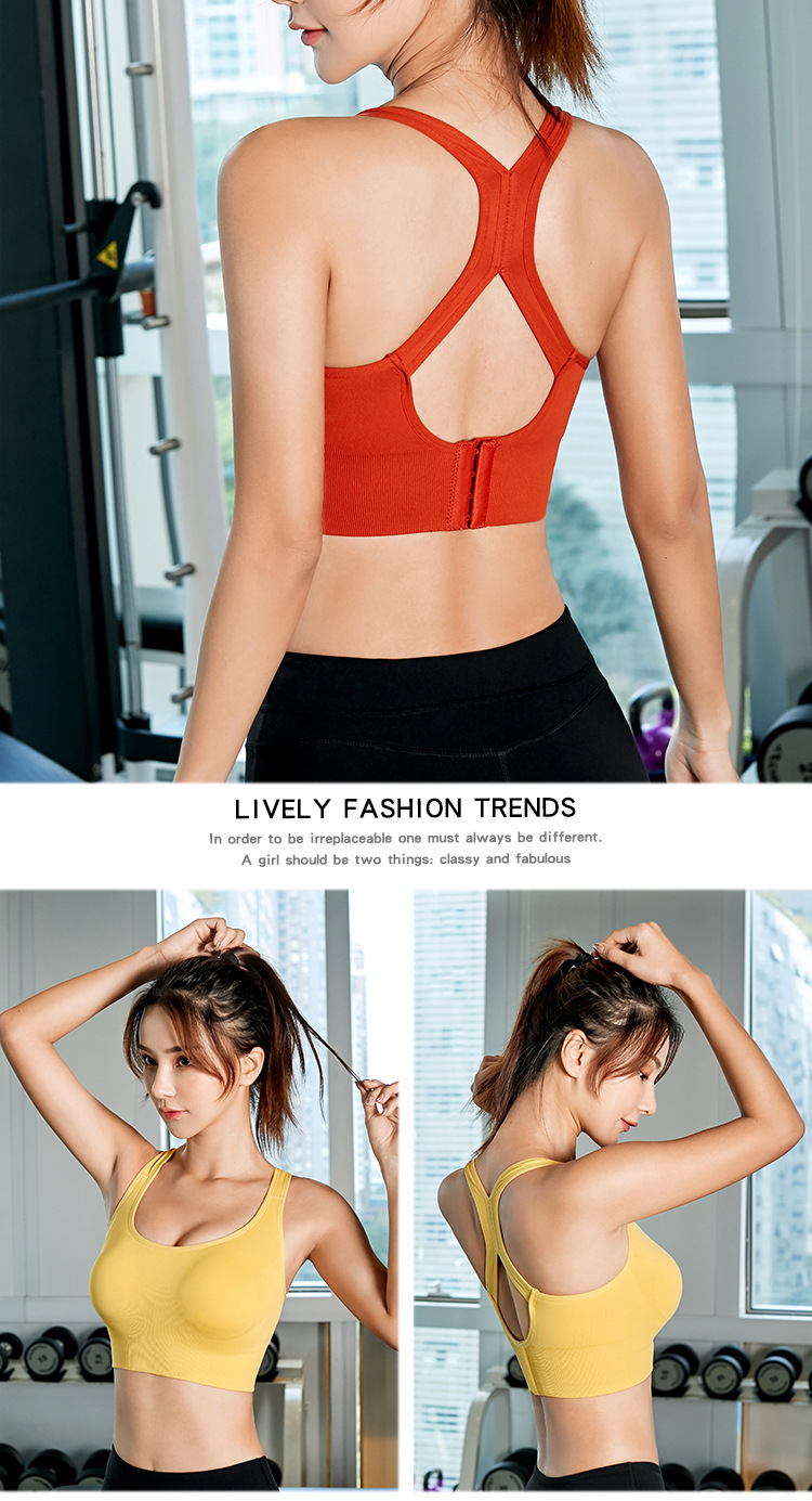 Cross Back Shaping Shockproof Push up Running Exercise Underwear Women's Seamless Hollow Breasted Large Size Sports Bra without Steel Ring Cross Back Shaping Shockproof Push up Running Exercise Underwear Women's Seamless Hollow Breasted Large Size Sports Bra without Steel Ring