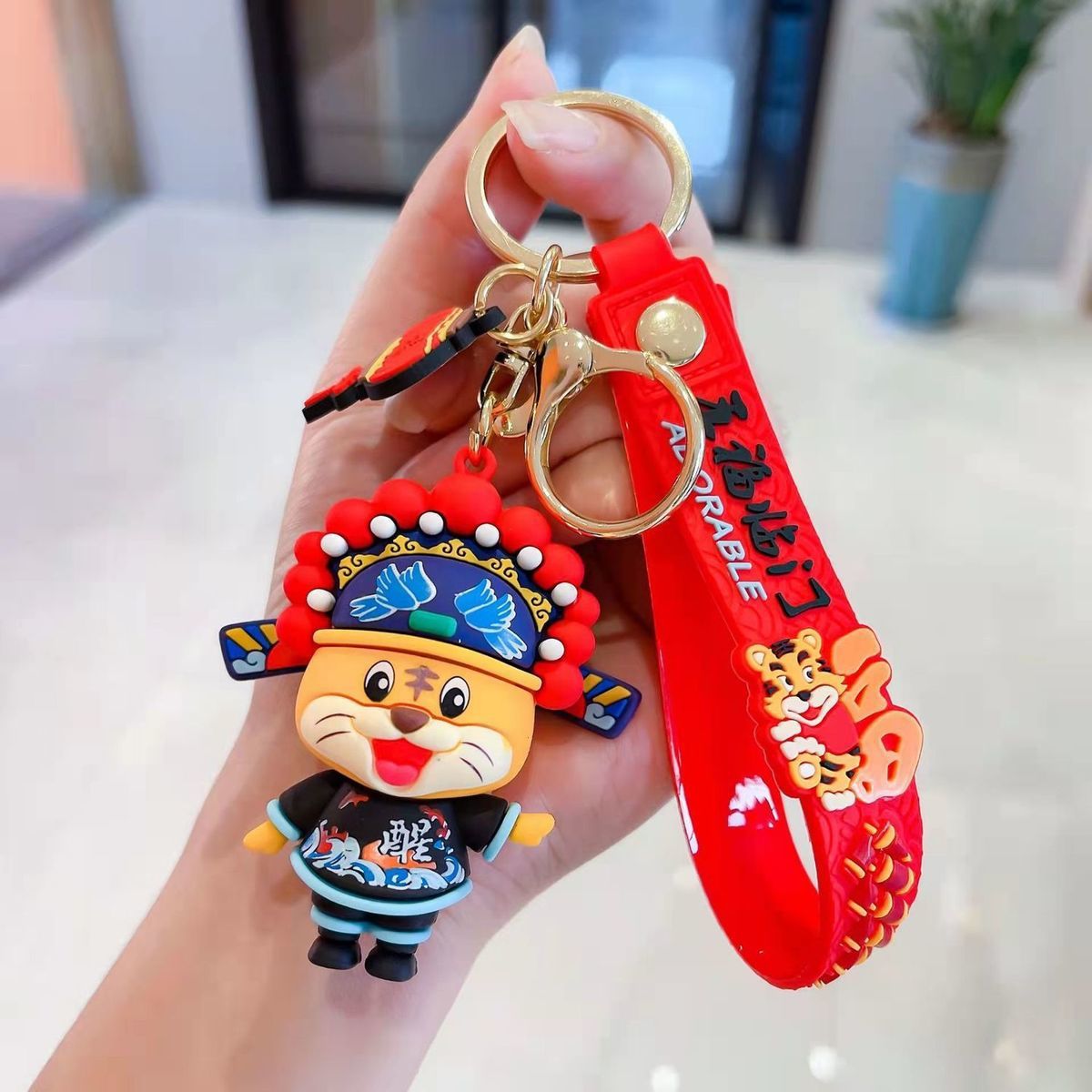 2022 Year of the Tiger Mascot God of Wealth Trendy Cool Keychain Internet Celebrity Tiger Car Couple Schoolbag Pendant Birthday Gift 2022 Year of the Tiger Mascot God of Wealth Trendy Cool Keychain Internet Celebrity Tiger Car Couple Schoolbag Pendant Birthday Gift