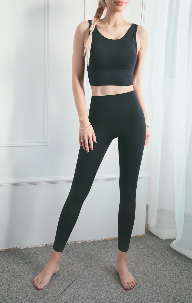 New European and American U-Shaped Beauty Back Fashion Vest Sports Bra Full Wrapped Anti-Exposure Shockproof Push-up Yoga Bra