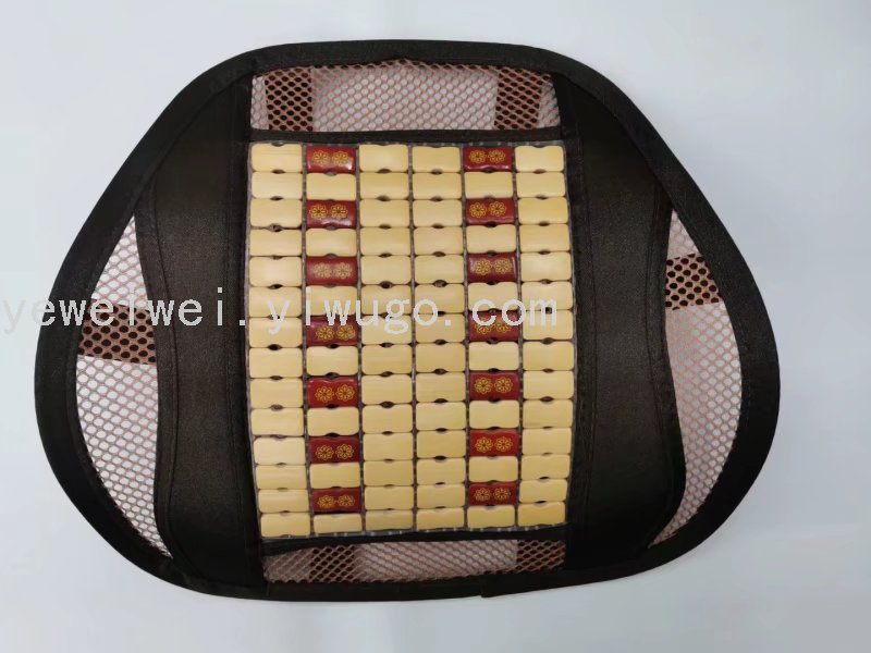 Summer New Bamboo Car Waist Cushion Lumbar Support Pillow Cushion Car Interior Lumbar Support Pillow Cool Breathable Backrest Waist Thickened Cushion