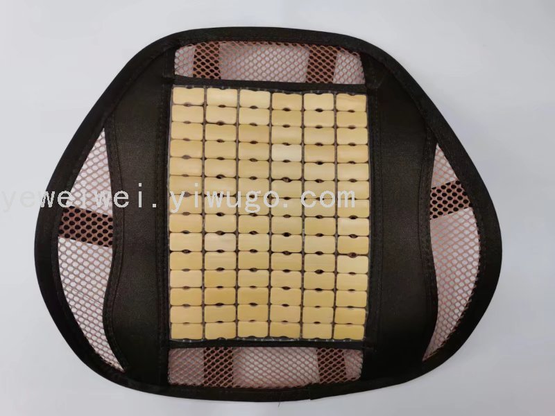 Summer New Bamboo Car Waist Cushion Lumbar Support Pillow Cushion Car Interior Lumbar Support Pillow Cool Breathable Backrest Waist Thickened Cushion