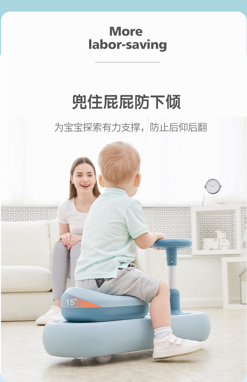 New Style Pull Style Baby Swing Car Music Bobby Car Qitong Fully Surrounded by Scooter Cool Lights One Piece Dropshipping