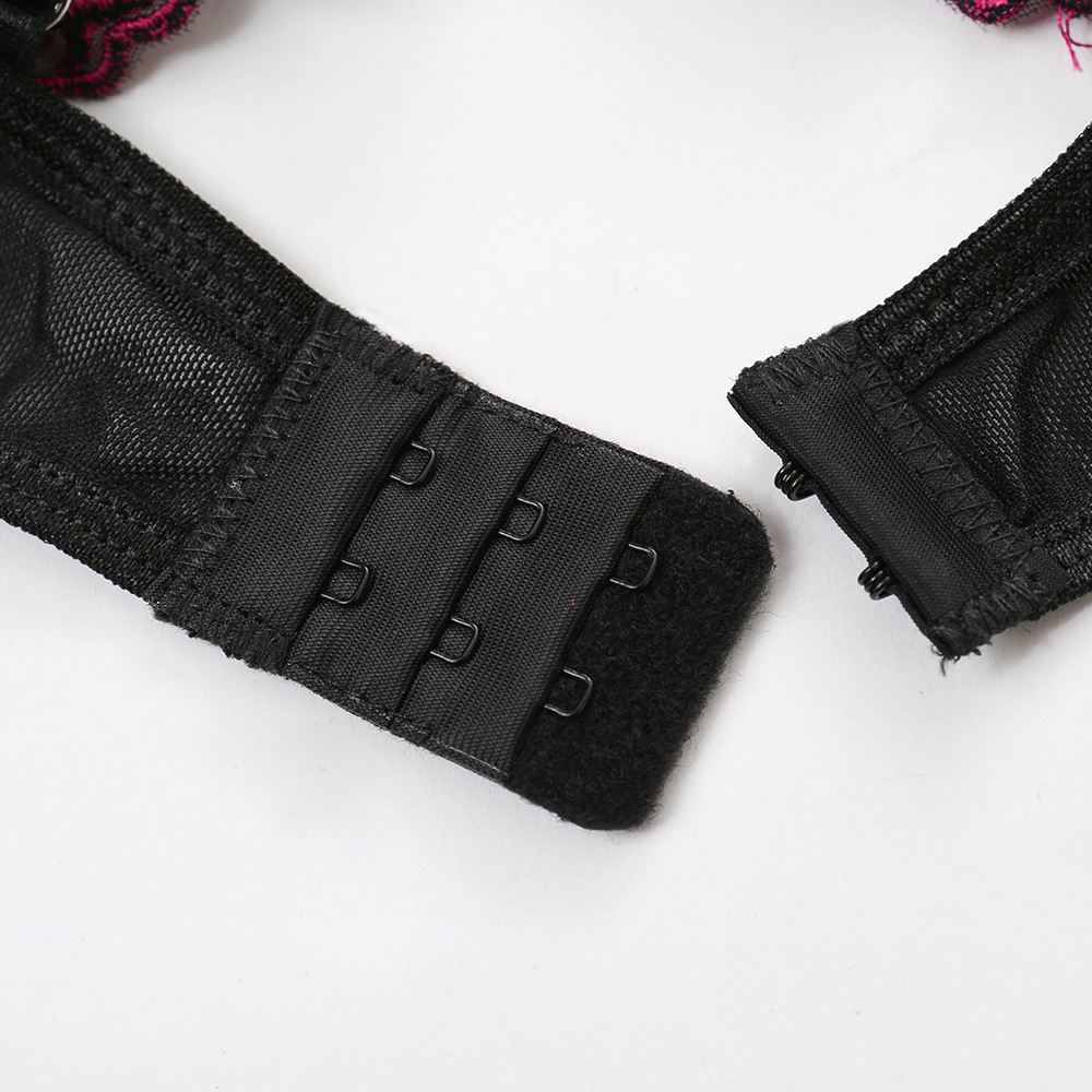 Shantou Dongzhoutai Knitted European and American Style Lace Embroidered Hollow-out Sexy Belt Steel Ring Push up Underwear 14484