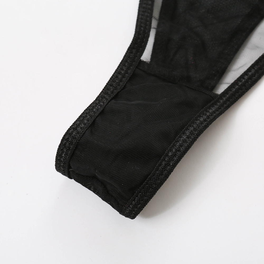 Shantou Dongzhoutai Knitted European and American Style Lace Embroidered Hollow-out Sexy Belt Steel Ring Push up Underwear 14484