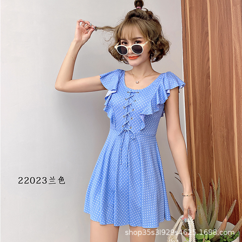 New Hot Spring Bathing Suit Female Dress One-Piece Boxer Conservative Small Chest Push up Simple Slimming Korean Style Swimsuit New Hot Spring Bathing Suit Female Dress One-Piece Boxer Conservative Small Chest Push up Simple Slimming Korean Style Swimsuit