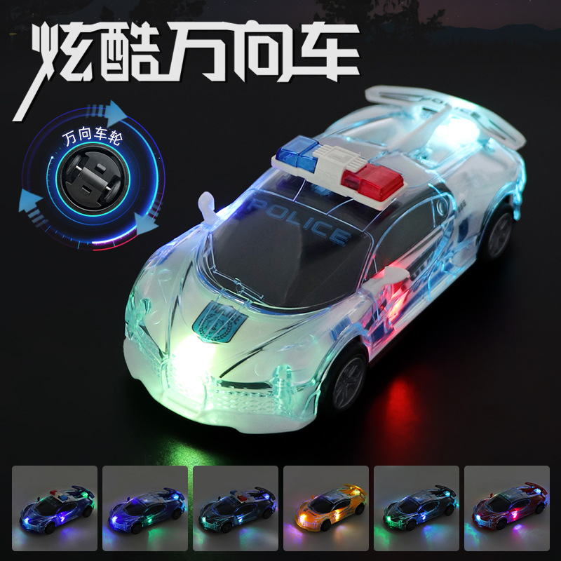 Children&#039;s Cool Universal Car Toy Lighting Music Sports Car Simulation Police Car Model Toy Supply Wholesale