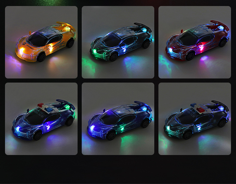 Children's Cool Universal Car Toy Lighting Music Sports Car Simulation Police Car Model Toy Supply Wholesale