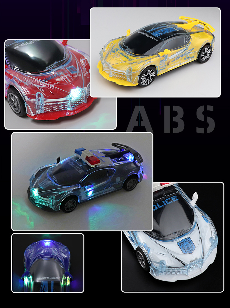Children's Cool Universal Car Toy Lighting Music Sports Car Simulation Police Car Model Toy Supply Wholesale