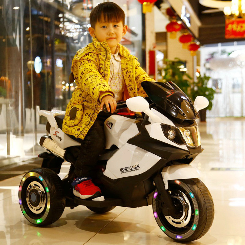 New Children&#039;s Electric Motor Children&#039;s Rechargeable Motorcycle Cool Light Baby Children&#039;s Toy Car