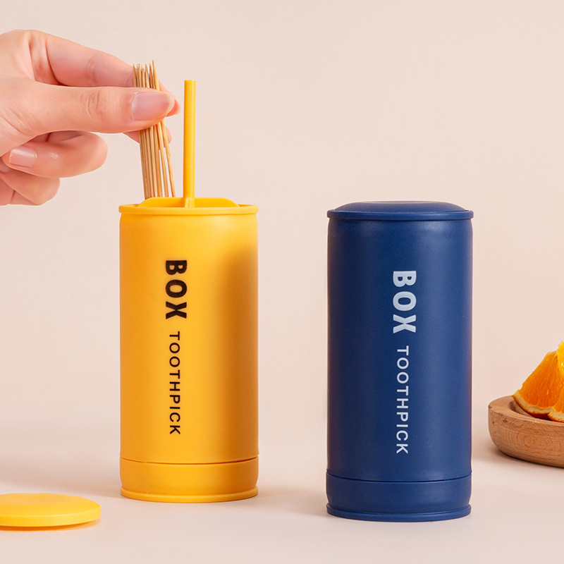 Creative Toothpick Box Automatic Pop-up Floss Holder Household Living Room Push Button Toothpick Bottle Cans Portable Portable Toothpick Holder