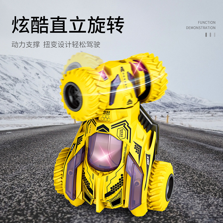 Car Cool Rotating Head Inertia Warrior Rolling Stunt Car Double-Sided Climbing Dumptruck Toy off-Road Vehicle