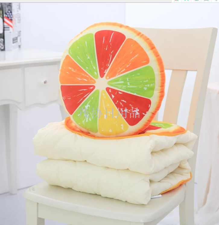 Fruit car pillow quilt dual use sofa cushion by office lunch break folding pillow air conditioning summer cool quilt