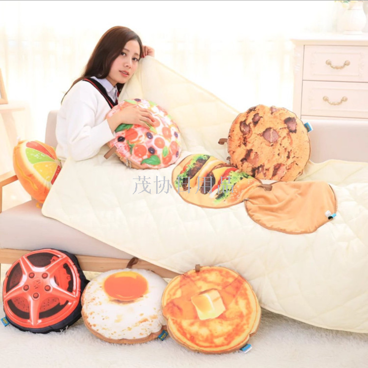 Fruit car pillow quilt dual use sofa cushion by office lunch break folding pillow air conditioning summer cool quilt