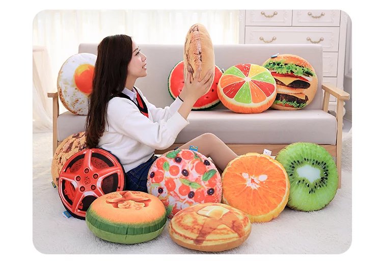 Fruit car pillow quilt dual use sofa cushion by office lunch break folding pillow air conditioning summer cool quilt