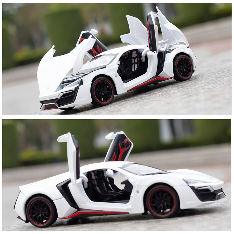 1:24 Bracket Box Simulation Lyken Sports Car Cool Sound and Light Warrior Children&#039;s Toy Alloy Car Model Chenghai Wholesale