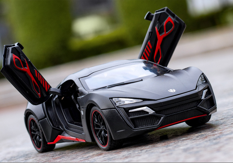 1:24 Bracket Box Simulation Lyken Sports Car Cool Sound and Light Warrior Children's Toy Alloy Car Model Chenghai Wholesale