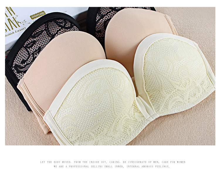 Factory Cross-Border Strapless Underwear Beautiful Back Push-up Pull-up Bra Wedding Dress Wireless Bra Invisible Nude Bra Women