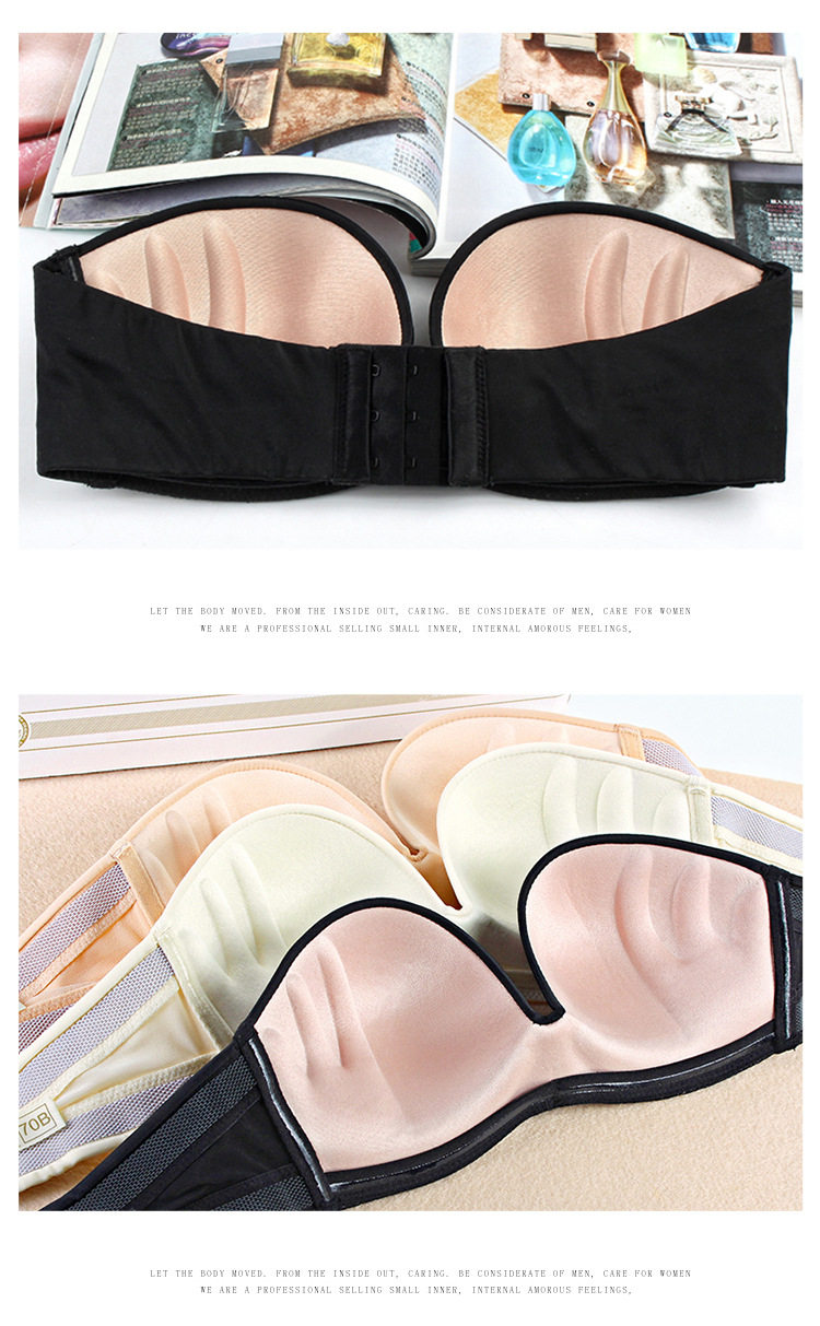 Factory Cross-Border Strapless Underwear Beautiful Back Push-up Pull-up Bra Wedding Dress Wireless Bra Invisible Nude Bra Women