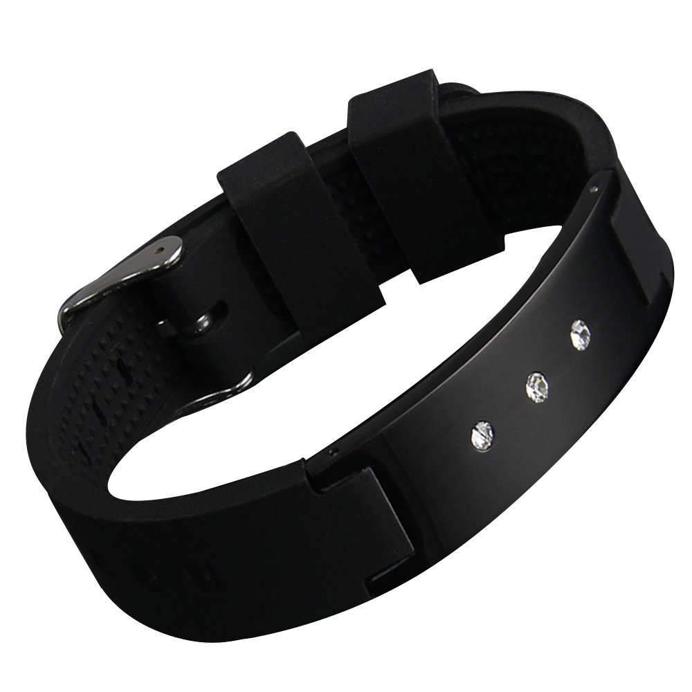 Amazon Silicone Jewelry Wholesale Stainless Steel Diamond Silicone Bracelet European and American Fashion Sports Balance Bracelet