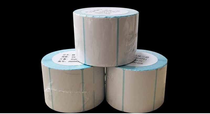 Three-Proof Thermal Paper Supermarket Electronic Paper 60*40*800 Printing Paper for Bar Code Storage Label Sticker Self-Adhesive Customization