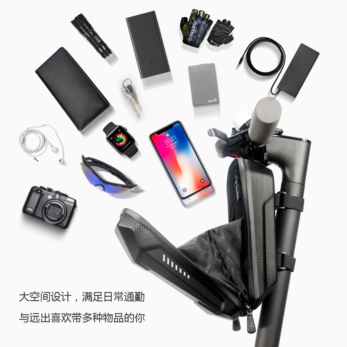 Electric Scooter Bicycle Handle Bar Bag Electric Folding Bicycle Handlebar Bag Eva Hard Case Balance Car Bicycle Bags