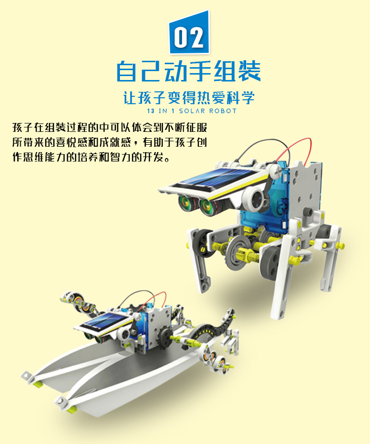Cool New Sunshine Solar Robot 13-in-1 Puzzle Self-Installed Science Experiment Toy Birthday Gift Car Boat Cool New Sunshine Solar Robot 13-in-1 Puzzle Self-Installed Science Experiment Toy Birthday Gift Car Boat