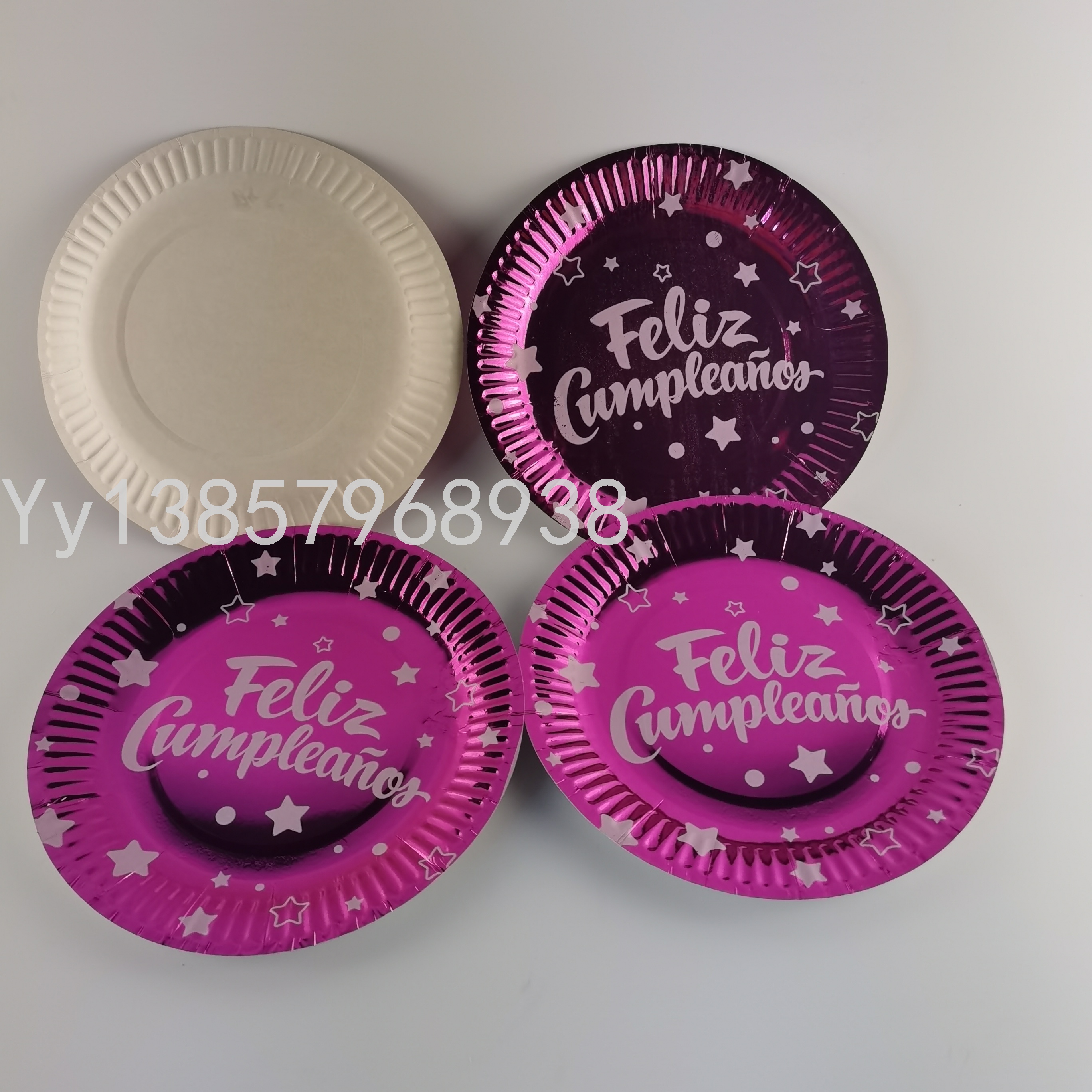 10PCs Color Gold Printing Paper Pallet Series &#039;Paper Birthday Festival Products for Birthday Party