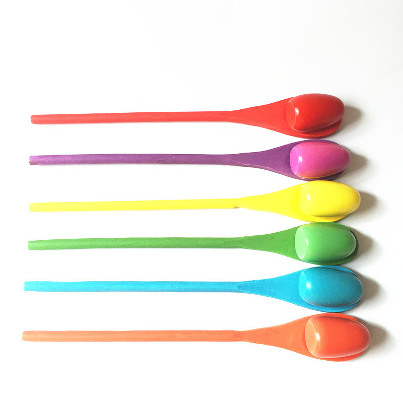 Sensory Training Toy Wooden Spoon Egg Kindergarten Children&#039;s Balance Wood Rod Early Education Interactive Game Wooden Spoon Balance Ball